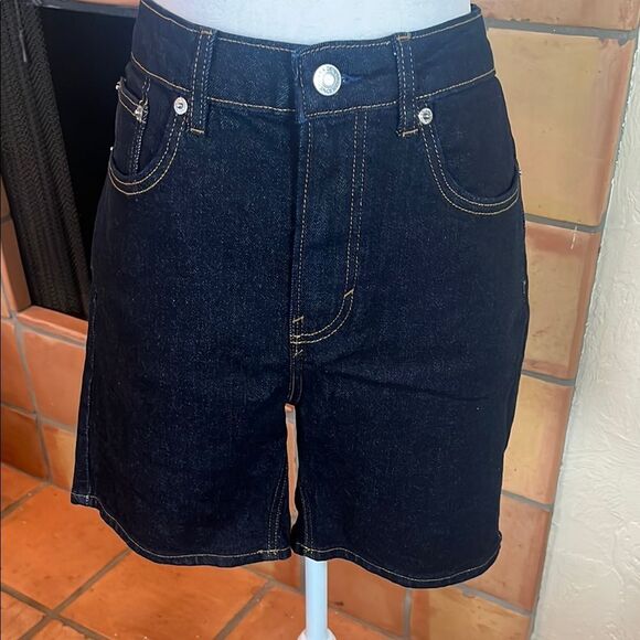 Zara Indigo Denim Bermuda Shorts, size 32 - Picture 1 of 7